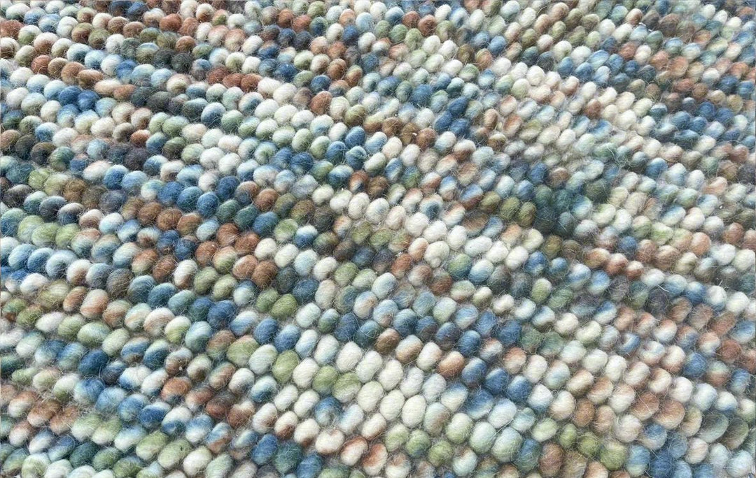 Pebbles Hand Woven Multi Color Wool and Cotton Blend Rug