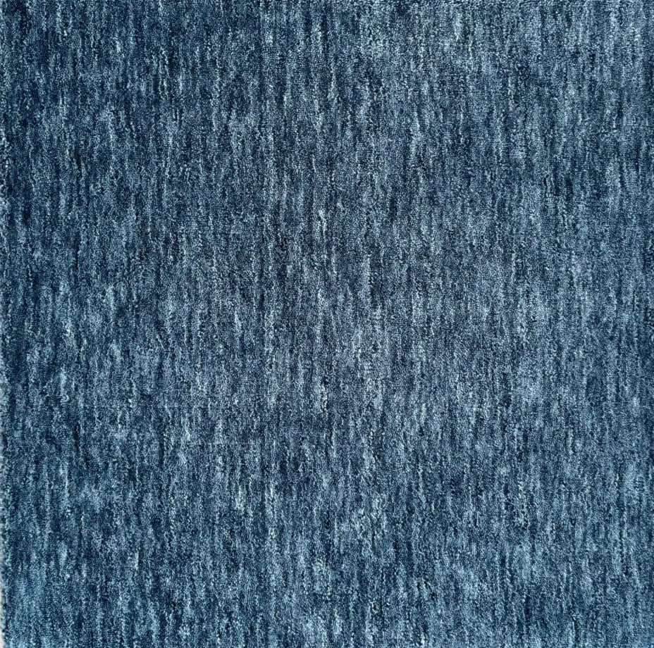 Dazzle Midnight Blue Color Handloom Knotted Rug 100% Pure Wool