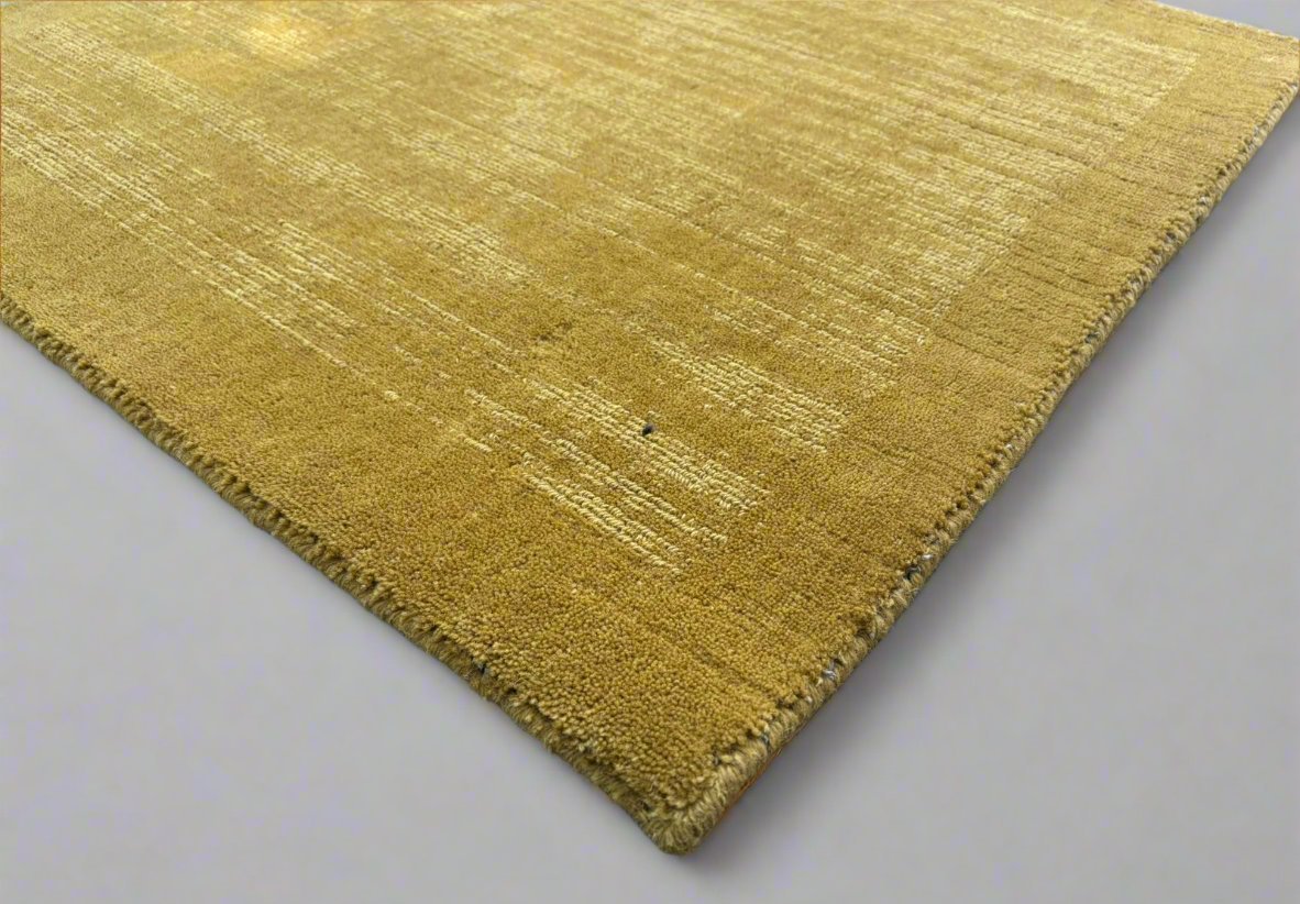 Crimson Bloom Golden Yellow 100% New Zealand wool Rug