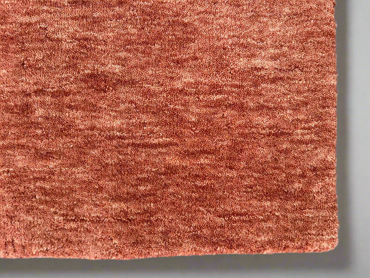 Dazzle Terracotta Flame Color Handloom Knotted Rug 100% Pure Wool