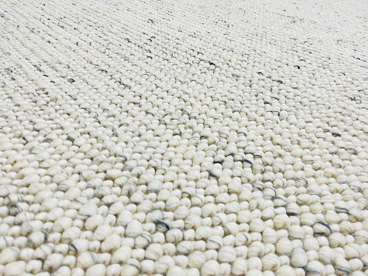 Pebbles Ice Ivory white Grey colour Hand-Woven wool Rug