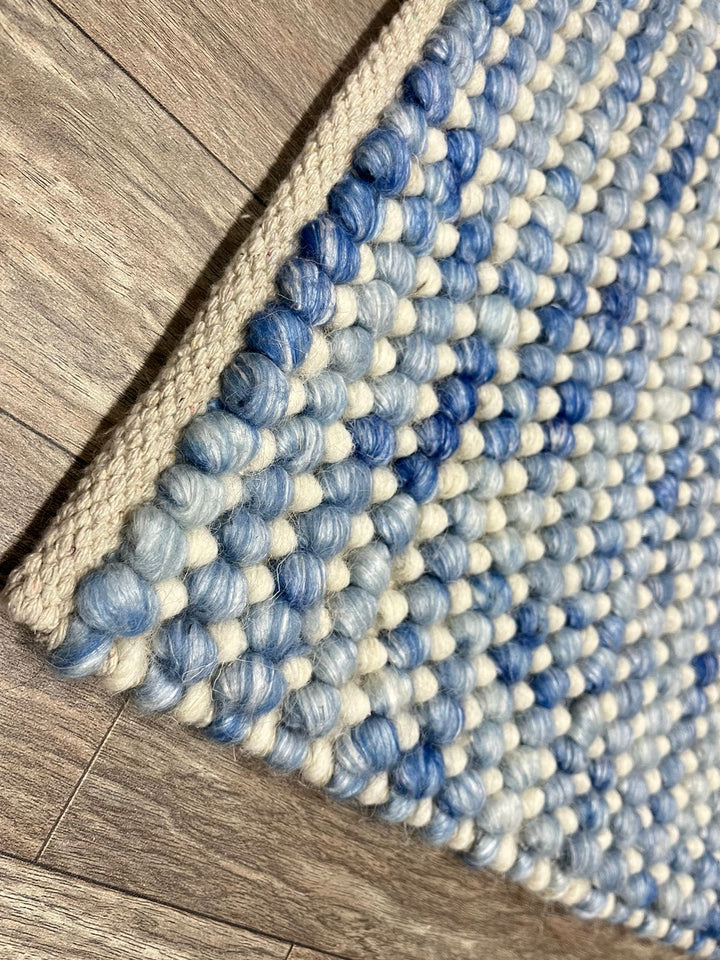 Pebbles Blue Horizon Hand Woven Wool Rug