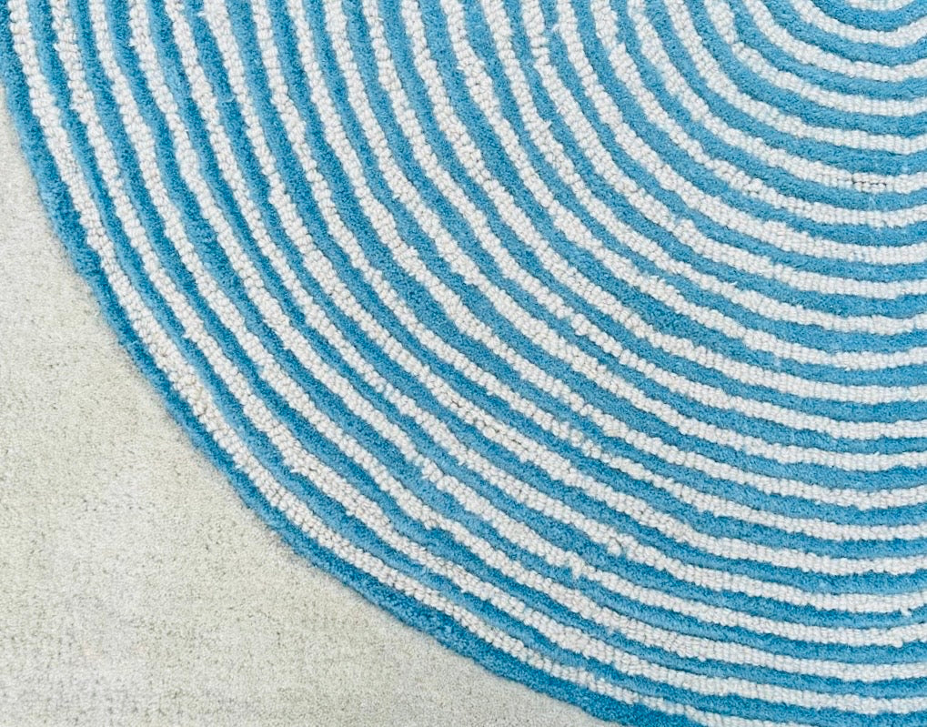 Viper Modern Rug 100% Wool Ocean Wave Blue Hand Tufted Rug