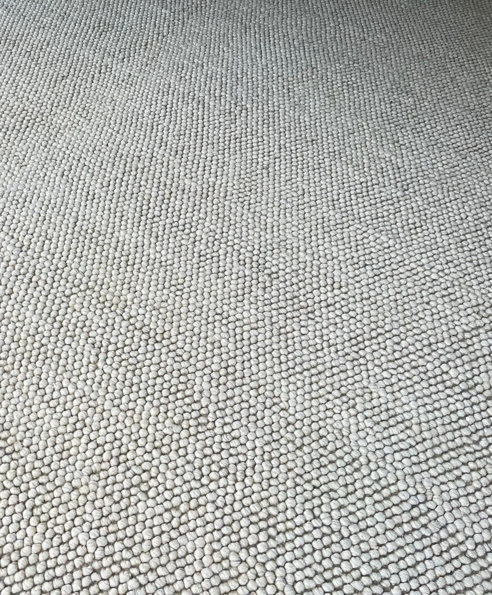 Pebbles Pure Wool Silver Stone Hand Woven Rug