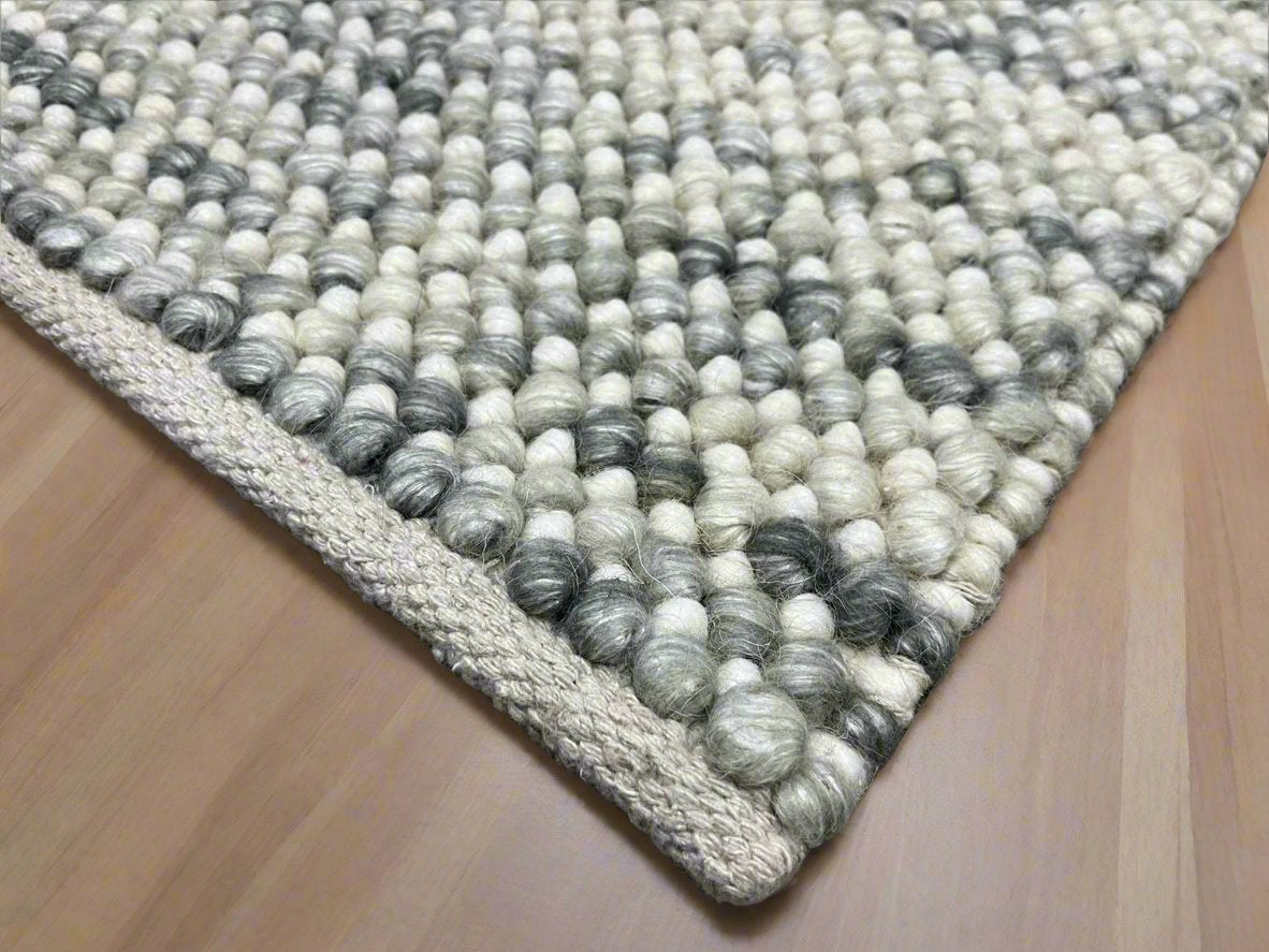 Pebbles Cherry Frosted Stone Hand Woven Wool Rug