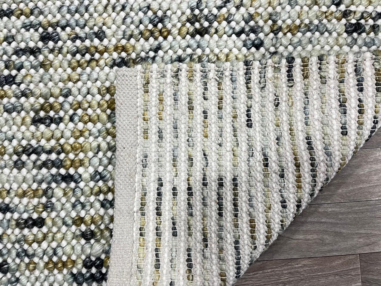 Pebbles Cherry Mineral Grey Yellow Hand-Woven wool Rug