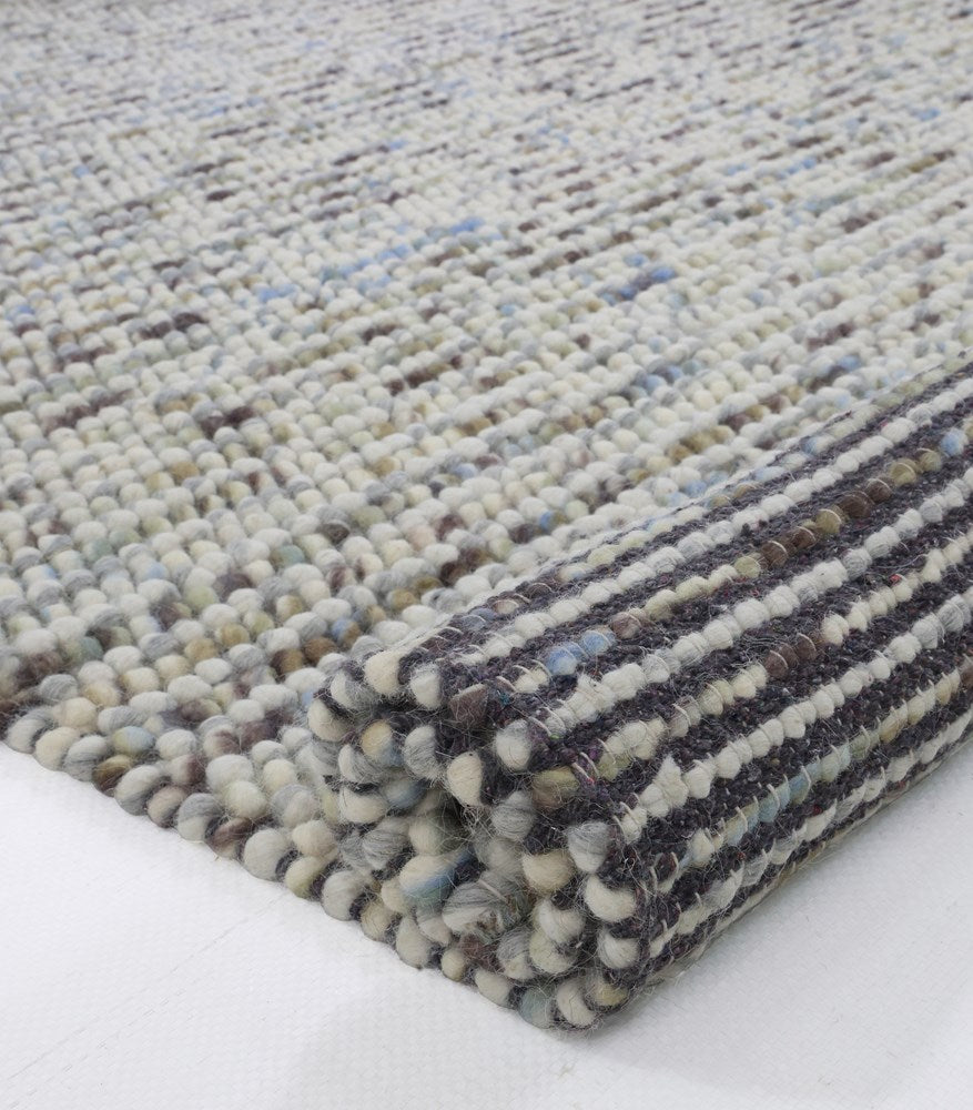 Pebbles Hand Woven Wool Ivory Multi color Rug