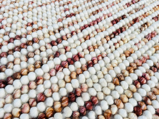 Pebbles Blush Hand Woven Wool Rug