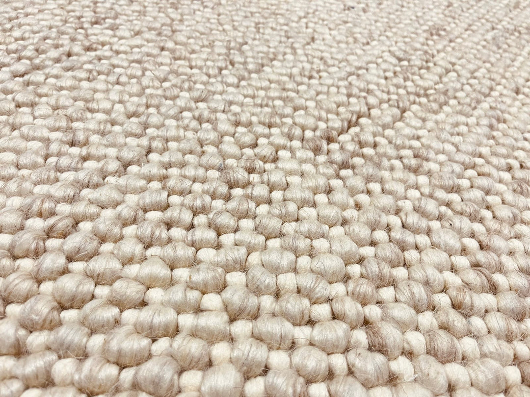 Pebbles Linen Beige Colour Hand-Woven wool Rug