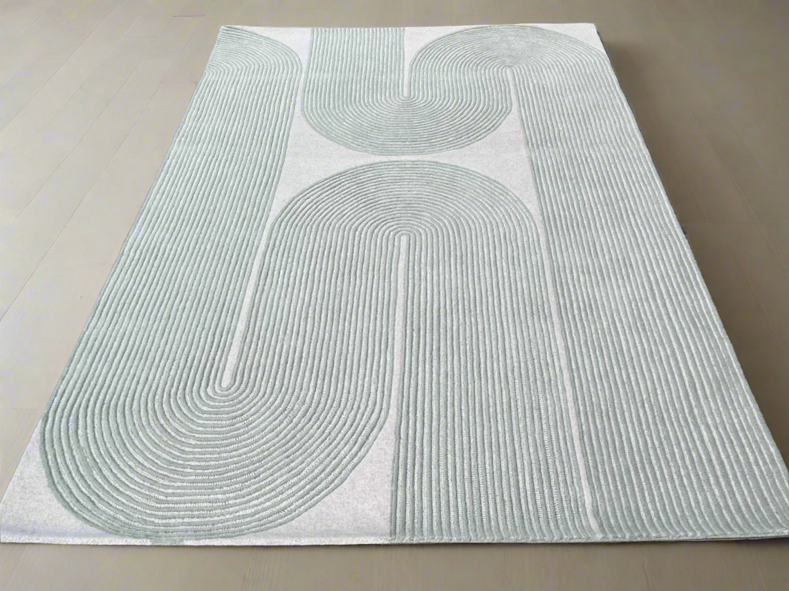 Viper Modern Rug 100% Wool Soft Fern Green Hand Tufted Rug