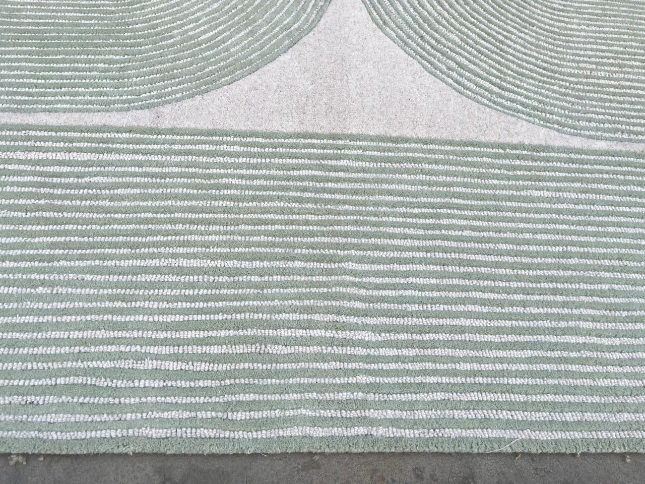 Viper Modern Rug 100% Wool Soft Fern Green Hand Tufted Rug