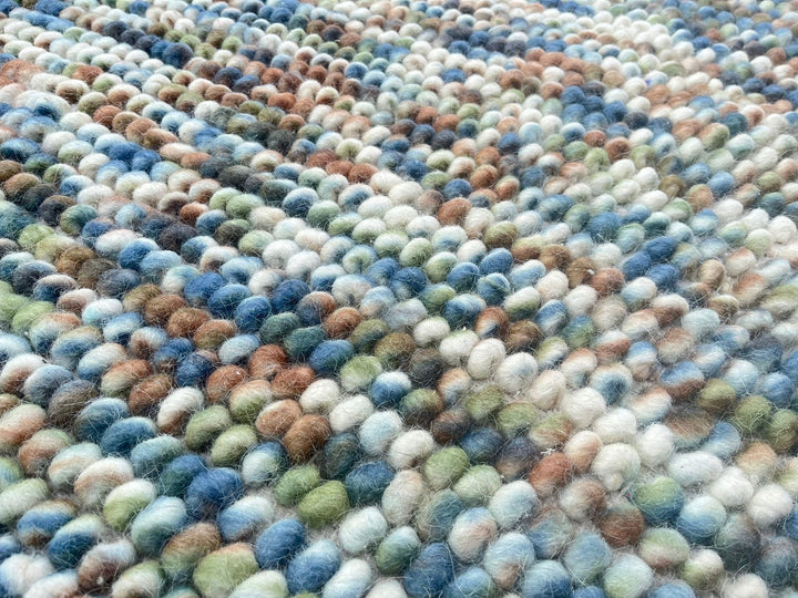 Pebbles Hand Woven Multi Color Wool and Cotton Blend Rug