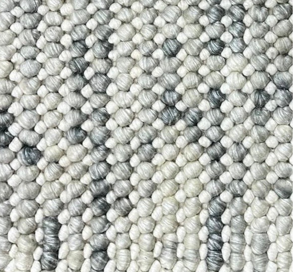 Pebbles Cherry Frosted Stone Hand Woven Wool Rug