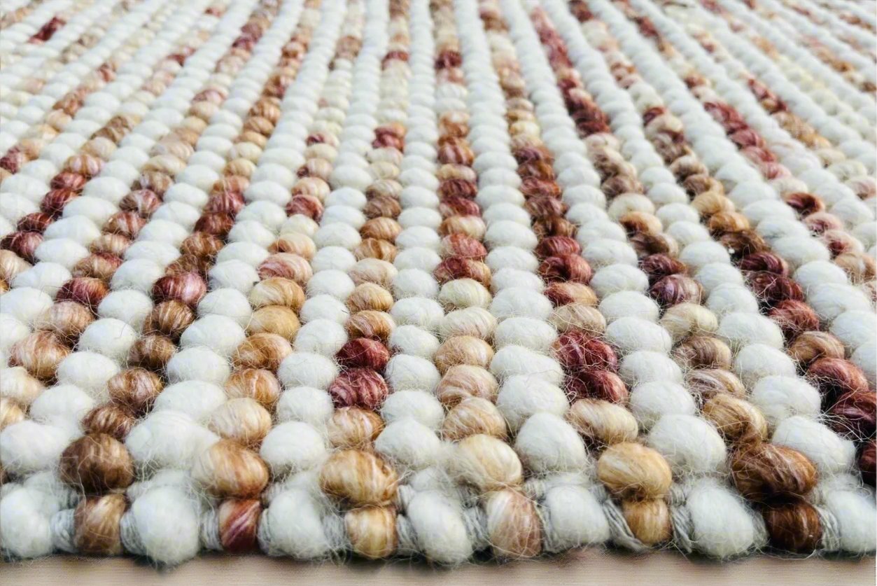 Pebbles Blush Hand Woven Wool Rug