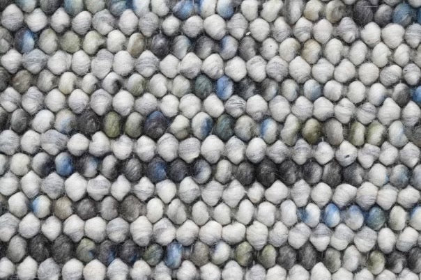 Pebbles Hand Woven Wool Blue Multi color Rug