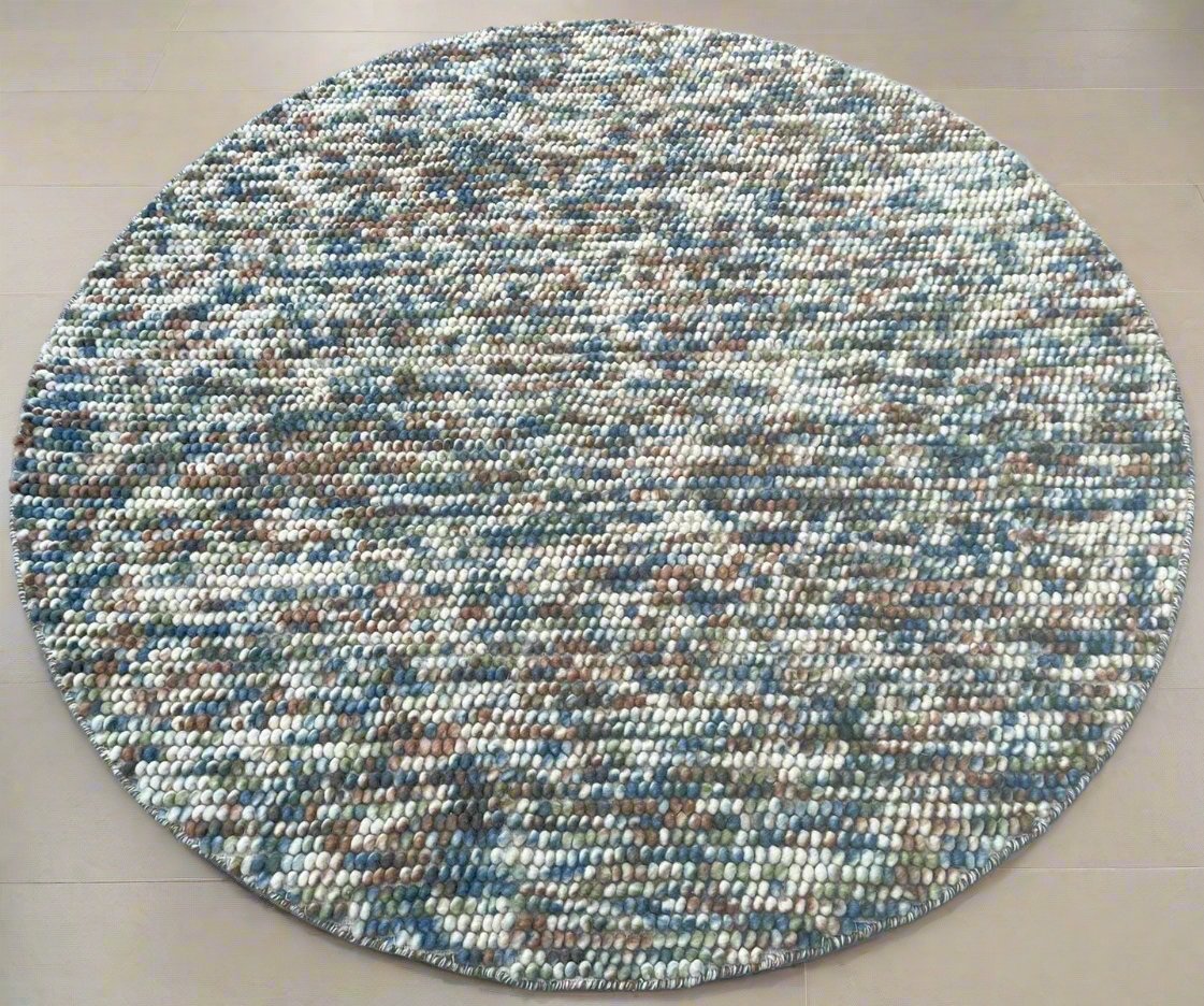 Pebbles Hand Woven Multi Color Wool and Cotton Blend Rug