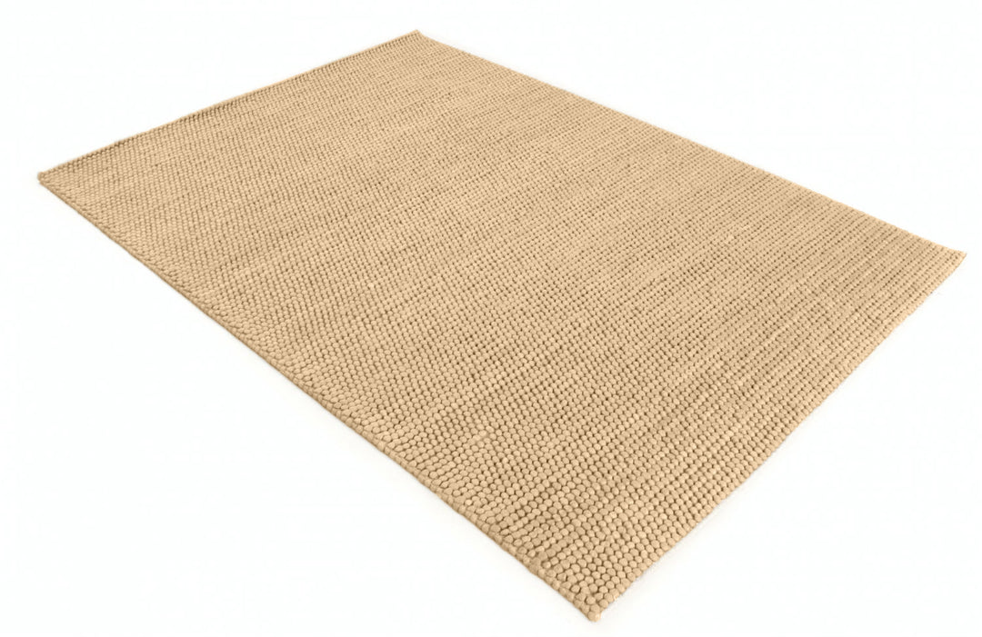 Pebbles Pure Sand Wool Hand WovenRug