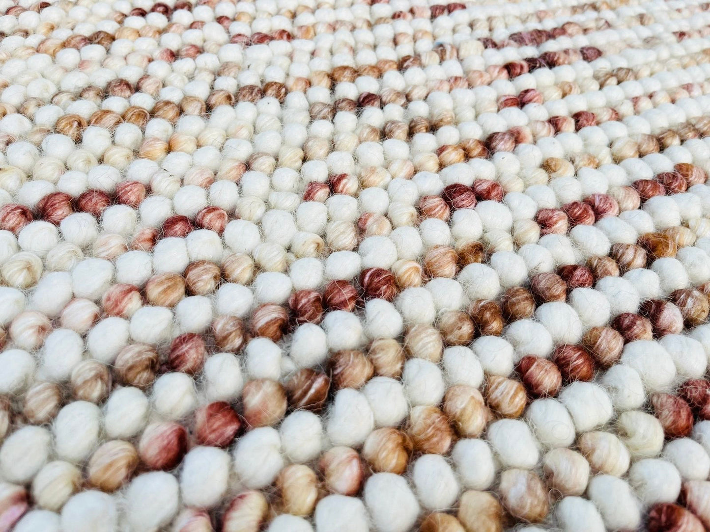 Pebbles Blush Hand Woven Wool Rug