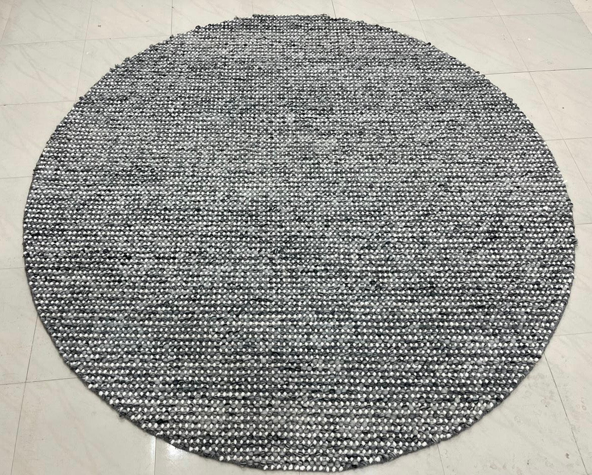 Pebbles Cherry Slate Grey Hand-Woven Wool Rug