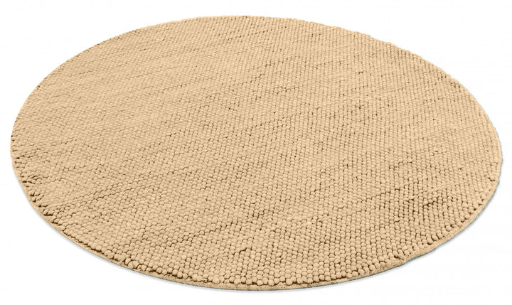 Pebbles Pure Sand Wool Hand WovenRug