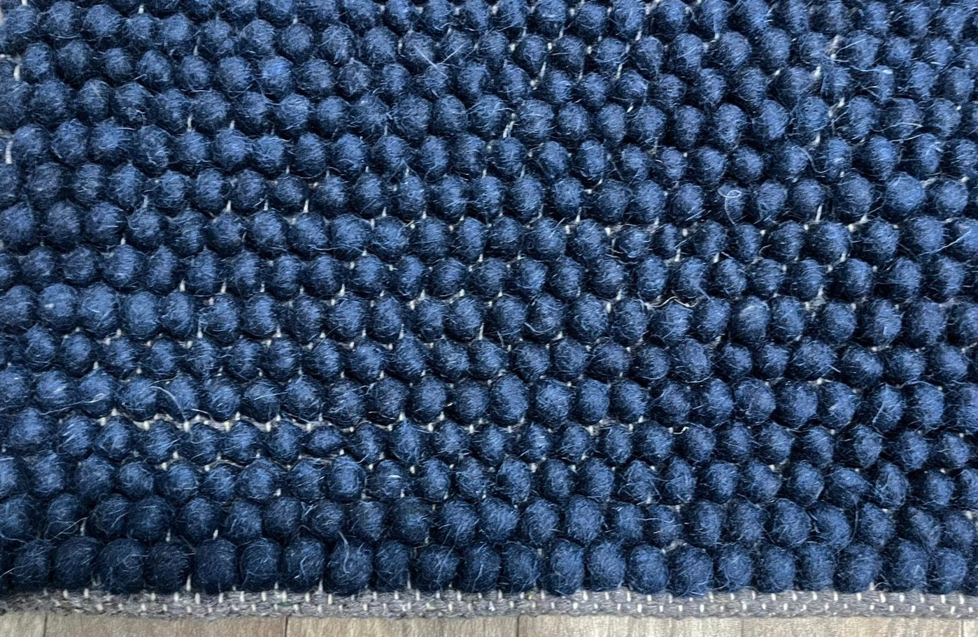 Pebbles Pure Navy Wool Hand Woven Rug