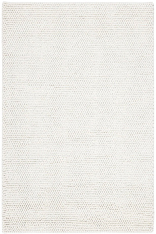 Pebbles White Hand Woven Wool and Cotton Blend Rug