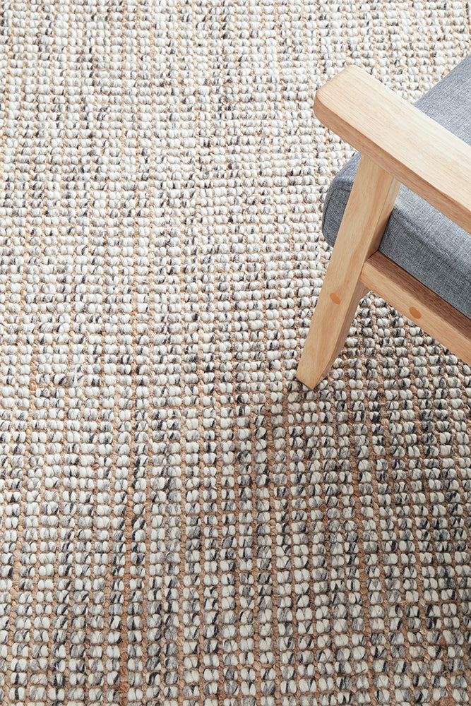 Arabella Grey 70% Wool 30% Jute Powerhouse Floor Rug