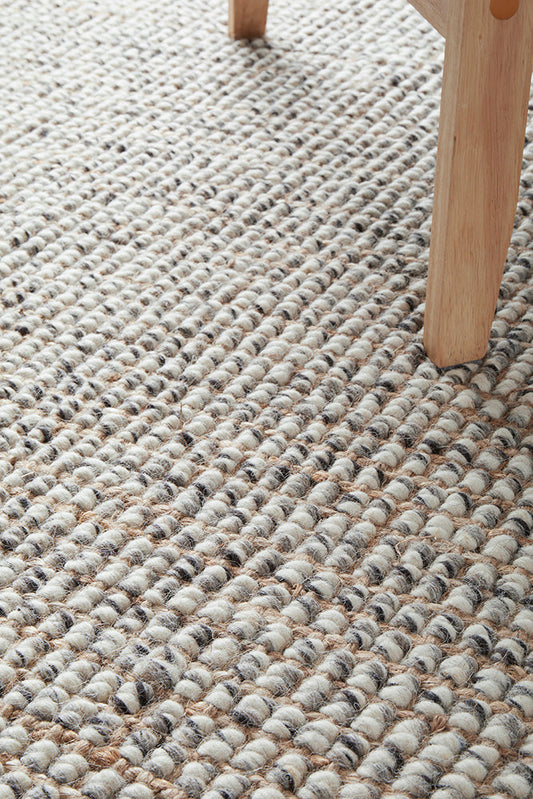 Arabella Grey  70% Wool 30% Jute Floor Rug