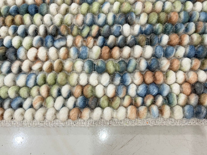 Pebbles Hand Woven Multi Color Wool and Cotton Blend Rug