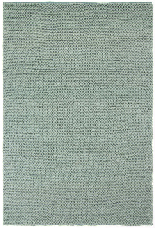 Pebbles Green Wool Hand Woven Rug