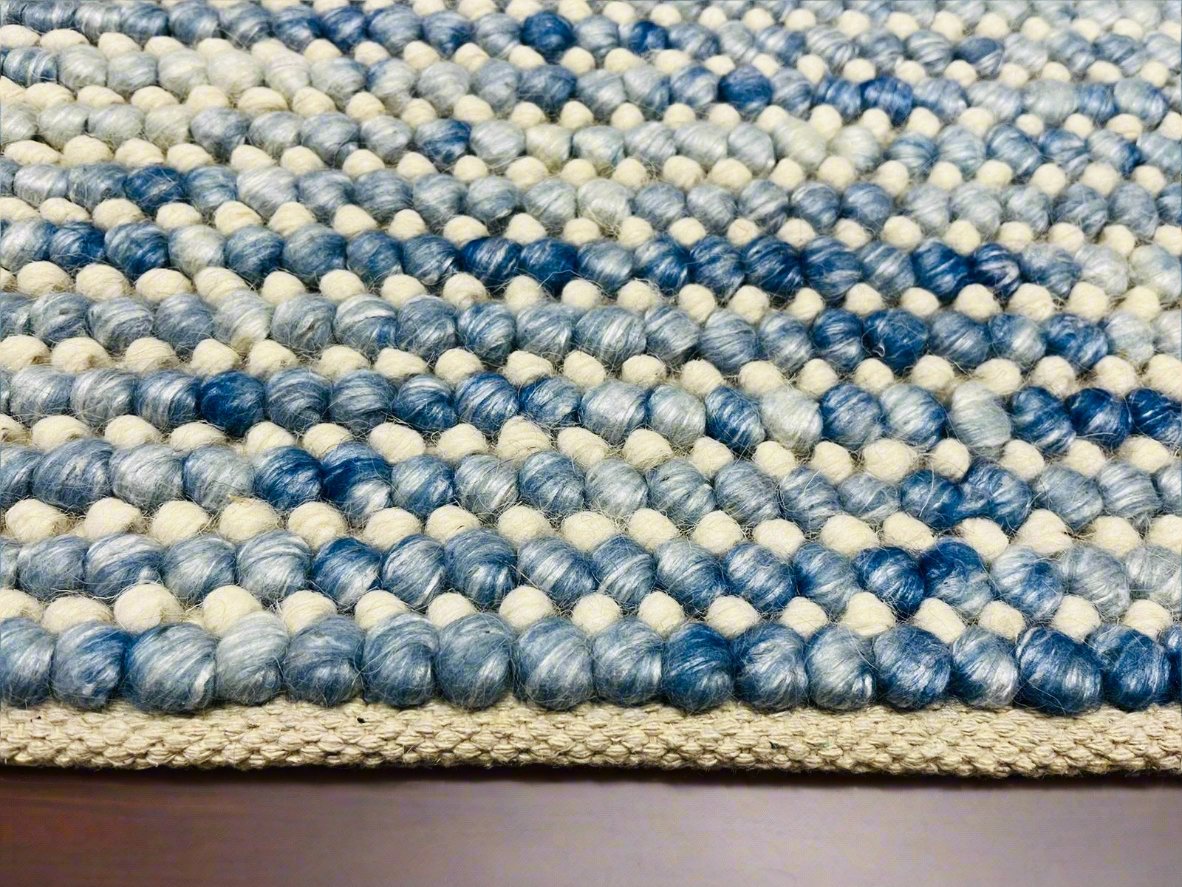 Pebbles Blue Horizon Hand Woven Wool Rug