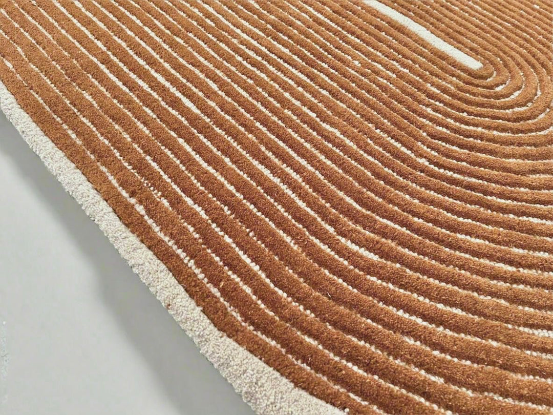 Viper Modern Rug 100% Wool Gold color Hand Tufted Rug