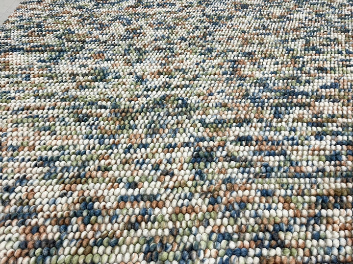 Pebbles Hand Woven Multi Color Wool and Cotton Blend Rug