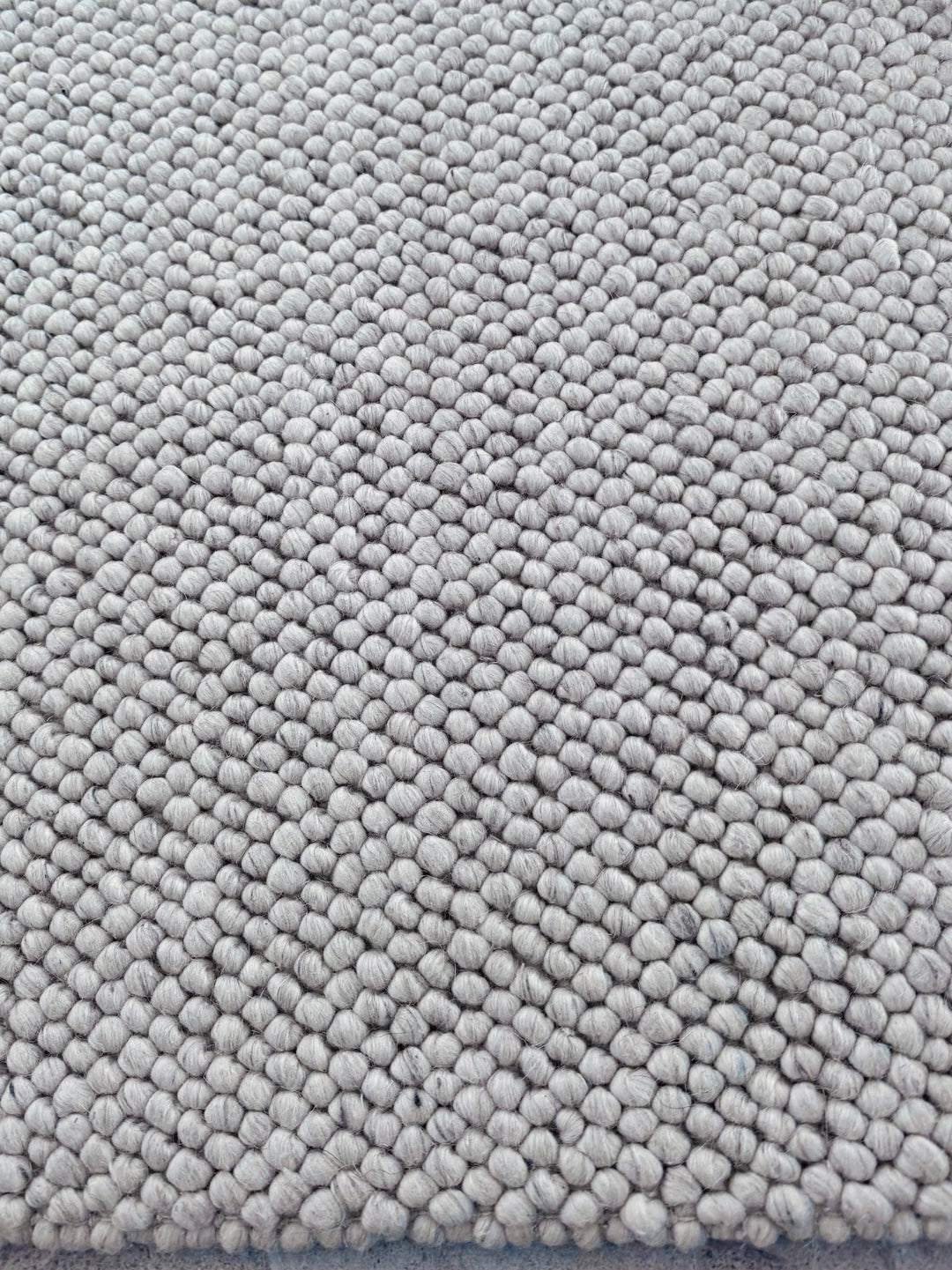 Pebbles Pure Wool Silver Stone Hand Woven Rug