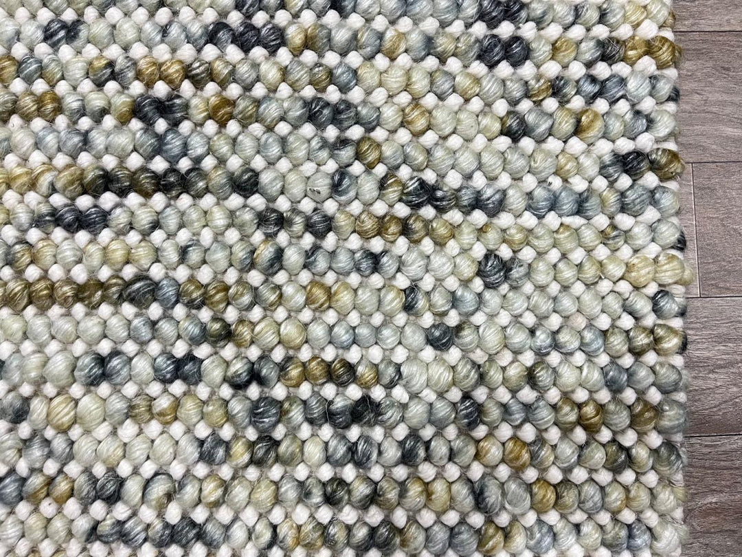 Pebbles Mineral Grey Yellow Colour Hand-Woven wool Rug