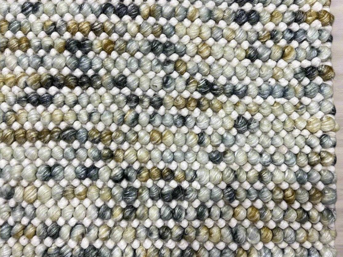 Pebbles Cherry Mineral Grey Yellow Hand-Woven wool Rug