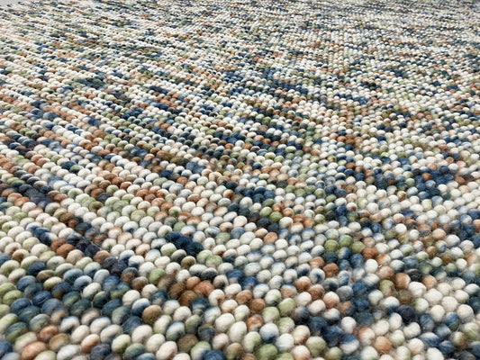 Pebbles Hand Woven Multi Color Wool and Cotton Blend Rug