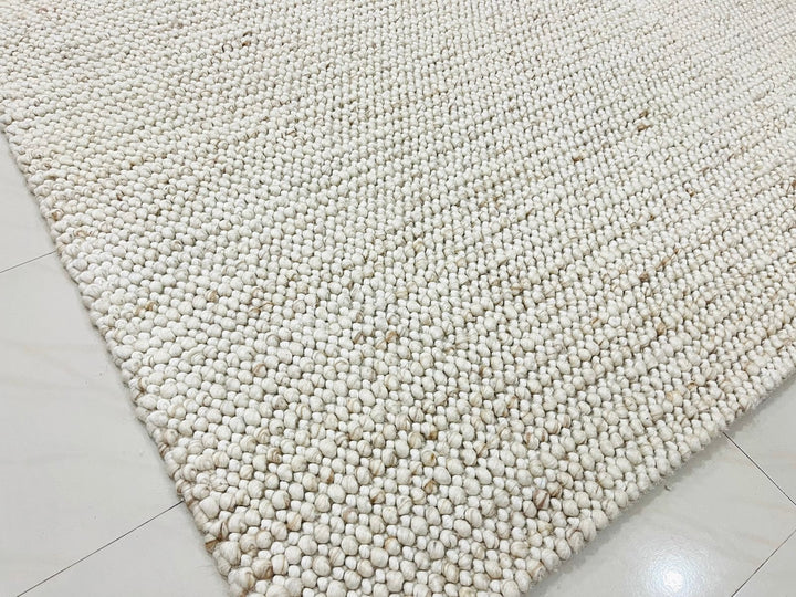 Pebbles Dune Hand Woven Wool and Cotton Blend Rug