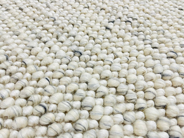 Pebbles Ice Ivory white Grey colour Hand-Woven wool Rug