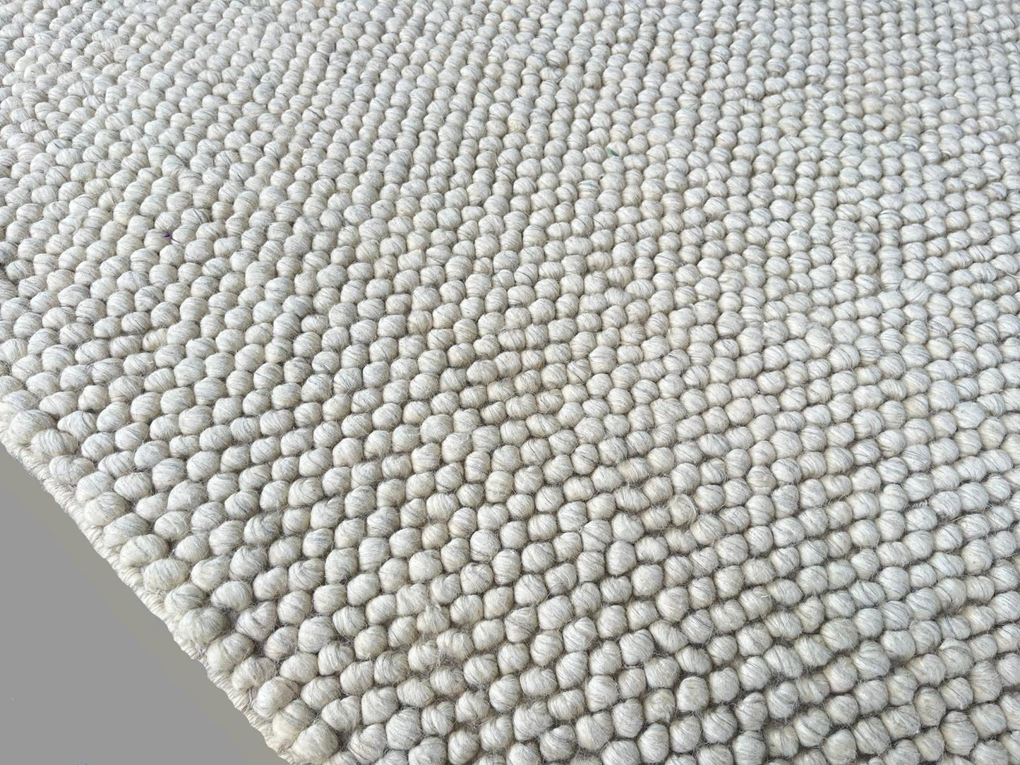 Pebbles Pure Wool Silver Stone Hand Woven Rug