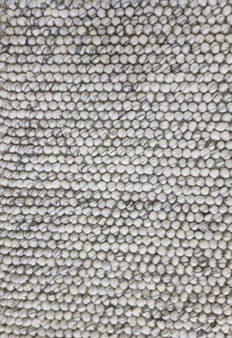 Pebbles Pure Oyster Wool Hand Woven Rug