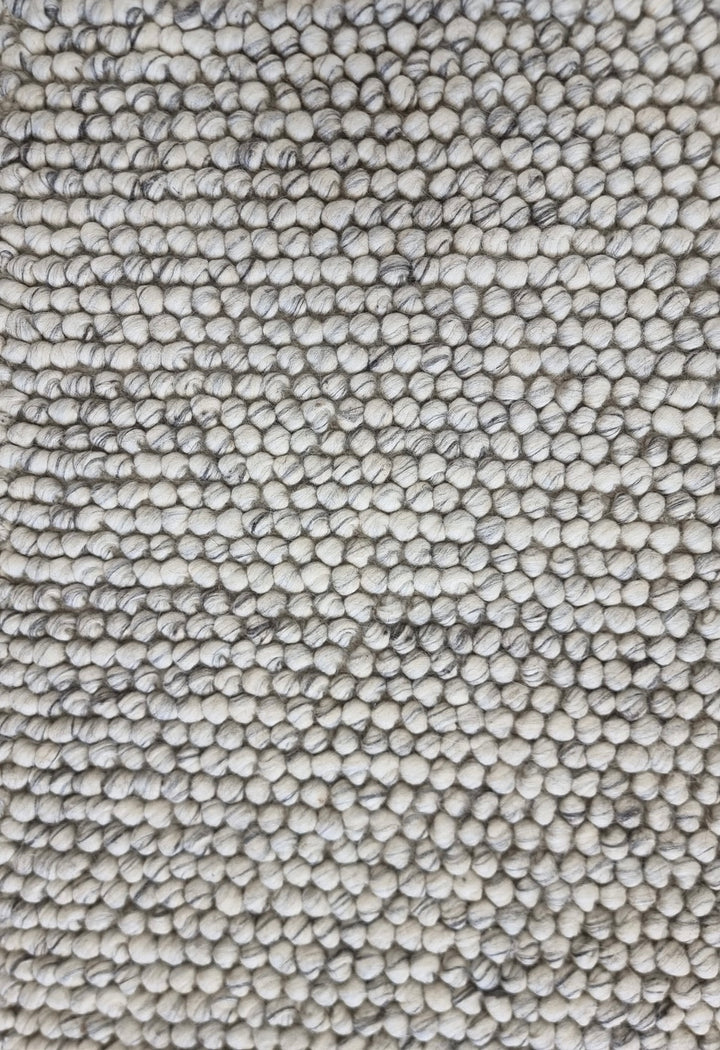 Pebbles Pure Oyster Wool Hand Woven Rug