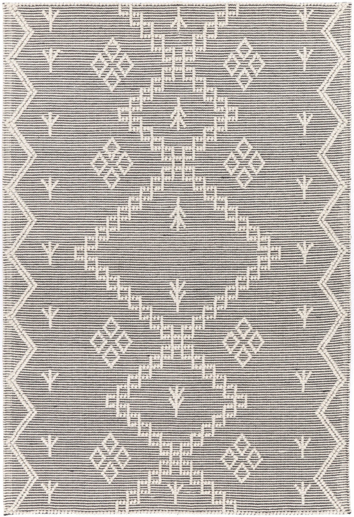 Goa Aztec Wool Blend Cream Rug (No Tassel)