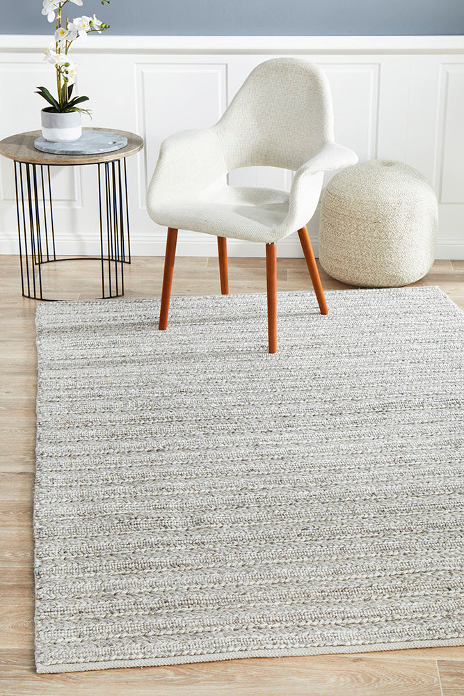 Harvest 801 Silver Textured Hand Woven Rug