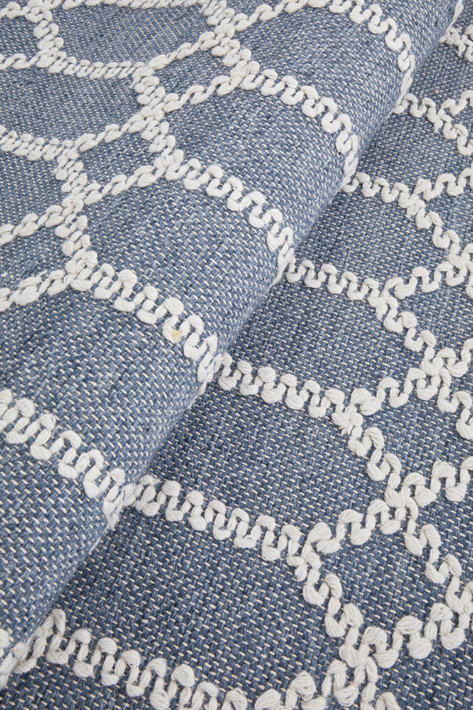 Krisha Tribal Trellis Rug Rustic Blue