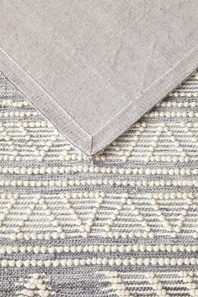 Esha Woven Tribal Rug Silver Grey