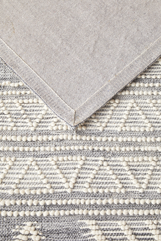 Esha Woven Tribal Rug Silver Grey