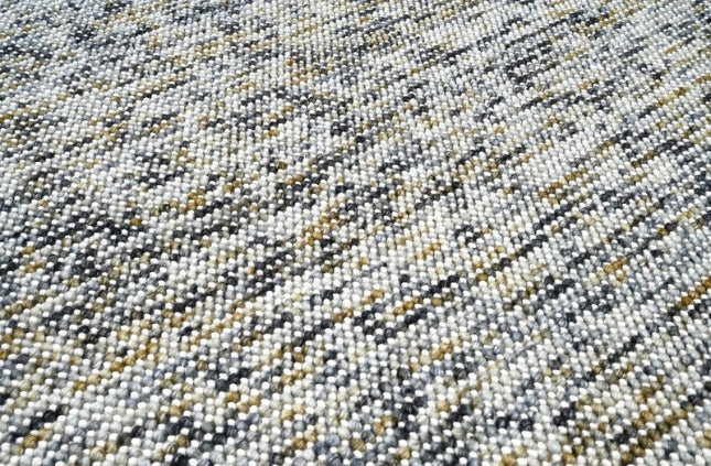 Pebbles Cherry Mineral Grey Yellow Hand-Woven wool Rug