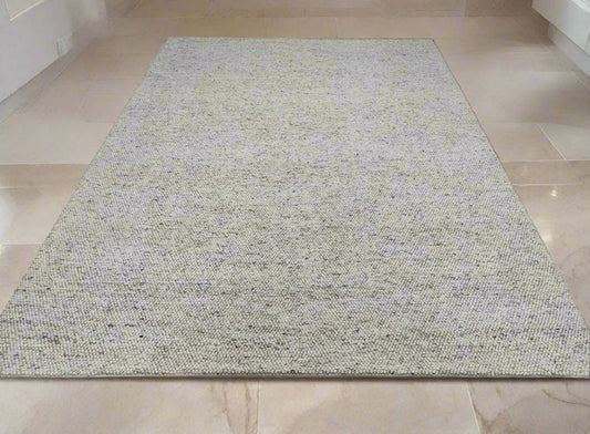 Pebbles Pure Oyster Wool Hand Woven Rug