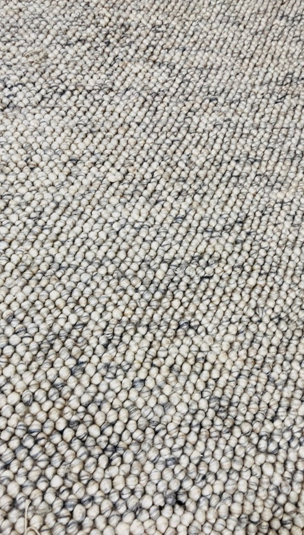 Pebbles Stony Path Hand Woven Wool and Cotton Blend Rug